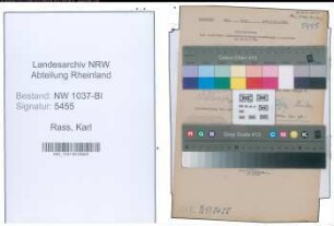 Entnazifizierung Karl Rass , geb. 04.11.1907 (Stadtinspektor)