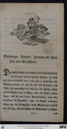 Mitbürger, Brüder, Freunde der Freiheit und Gleichheit!