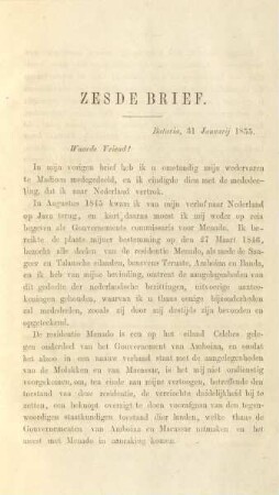 Zesde brief. Batavia, 31 Januarij 1855