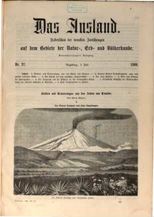 Das Ausland : Wochenschrift für Erd- und Völkerkunde. 39, 2. 1866