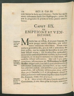 Caput IIX. De Emptione Et Venditione.