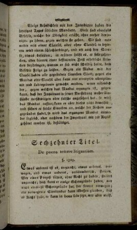 Sechzehnter Titel. De poena temere litigantium.