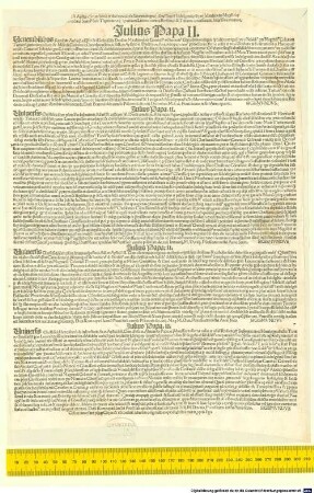 [Textverlust] Ap[osto]lica com[m]endaticia et declaratoria: in favorem negotii plenissimarum[m] Indulgentiaru[m] ... Iulius Papa II. Venerabilibus Fratribus ...