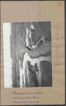 Kriegsbrücke über die Somme bei Eterpigny südl. von Péronne erbaut von deutschen Pionieren 1914