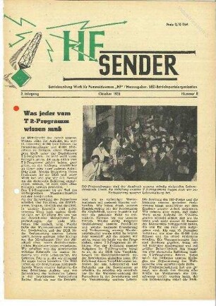Betriebszeitung HF-Sender vom Oktober 1951