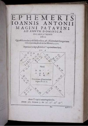 Ephemeris Joannis Antonii Magini Patavini Ad Annum Dominicae Incarnationis 1610