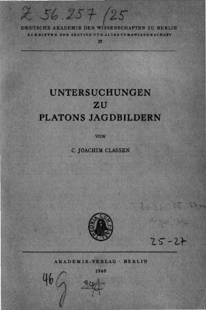 Untersuchungen zu Platons Jagdbildern