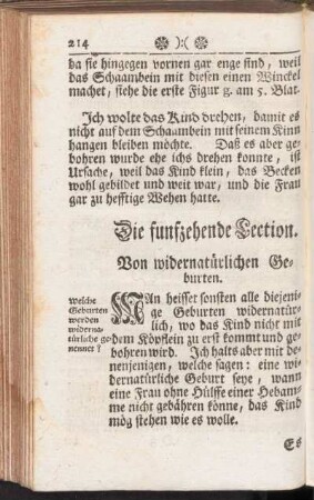 Die funfzehende Lection. Von widernatürlichen Geburten