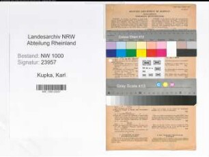Entnazifizierung Karl Kupka, geb. 17.11.1896 (Beamter)