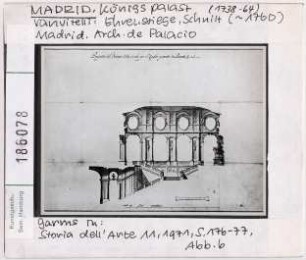 Madrid: Königspalast, Ehrenstiege, Entwurf von Vanvitelli. Madrid, Arch. de Palacio