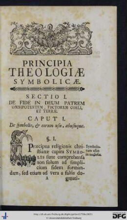 Principia Theologiae Symbolicae.