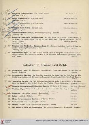 Arbeiten in Bronze und Gold (Nr. 549-569)