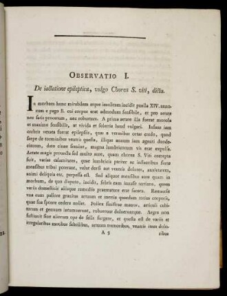 Observatio I. - Observatio VI.