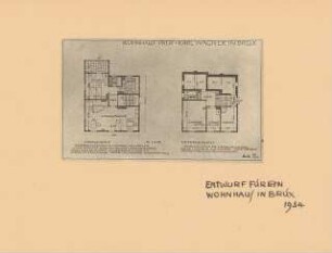 Haus Wagner, Brüx: Foto von Inv.Nr. 35514: UG, OG, 1:100
