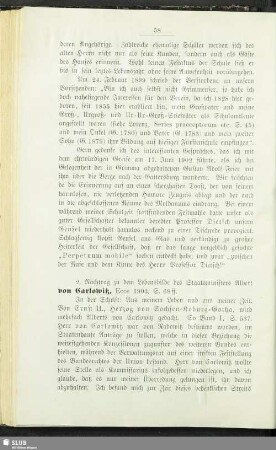 2. Nachtrag zu dem Lebensbilde des Staatsministers Albert von Carlowitz