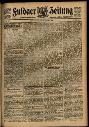 Zweite Ausgabe vom Samstag, den 03. Dezember 1904.