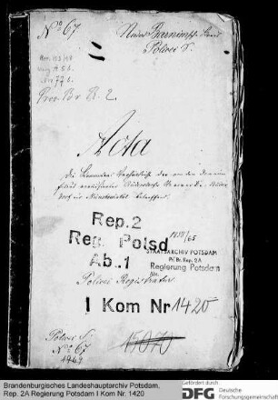 Kommunalverhältnisse der von dem Domänenfiskus veräußerten Vorwerke Rüdersdorf und Mönchwinkel