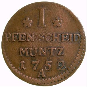 Münze, Pfennig, 1752
