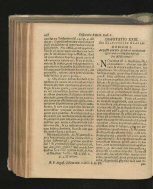 Disputatio XXIII. De certitudine Gratiae.