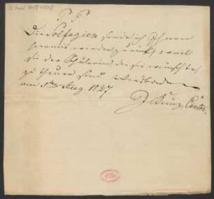 Brief an B. Schott's Söhne : 05.08.1827