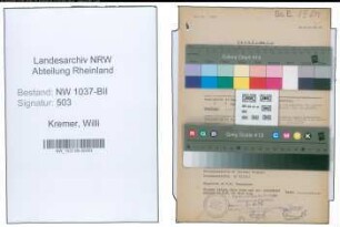 Entnazifizierung Willi Kremer , geb. 22.02.1902 (Betriebsfuehrer)