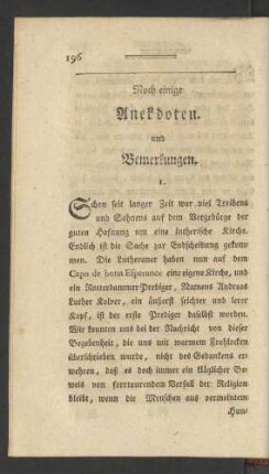 Noch einige Anekdoten und Bemerkungen