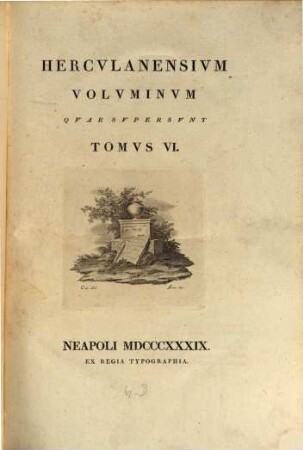 Herculanensium voluminum quae supersunt. 6. 1839