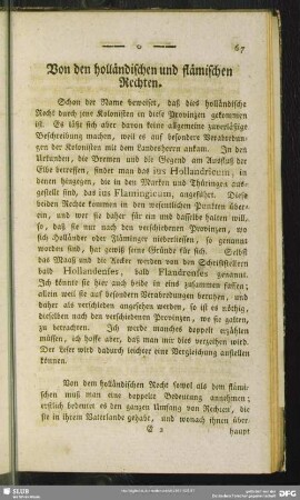 Von den holländischen und flämischen Rechten