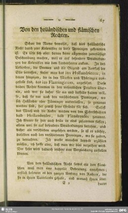 Von den holländischen und flämischen Rechten