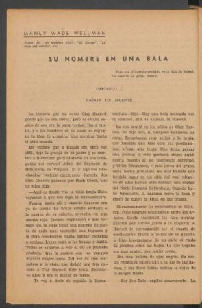 Su nombre en una bala : Suyo era el nombre grabado en la bala de plomo. La muerte no podía tocarle.