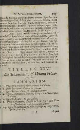 Titulus XXVI. De Testamentis, & Ultimus Voluntatibus.