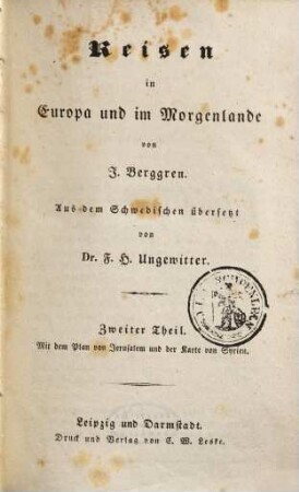Reisen in Europa und im Morgenlande, 2