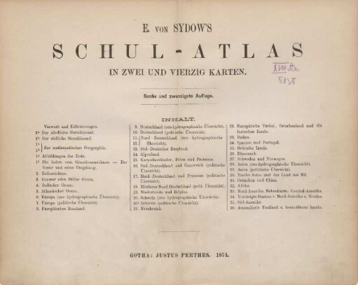 E. von Sydow's Schul-Atlas : in zweiundvierzig Karten