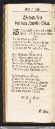 Gedancken bey dem Kupffer-Blat