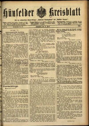 Ausgabe vom Samstag, den 12. April 1913.