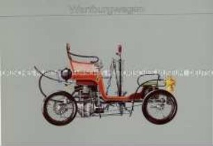 Blatt aus einer Mappe mit historischen Auto-Modellen als Vorgänger des PKW "Wartburg"
