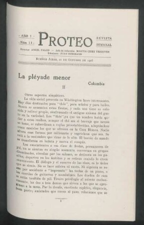 La pléyade menor : Colombia