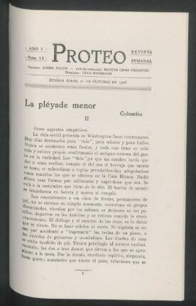 La pléyade menor : Colombia