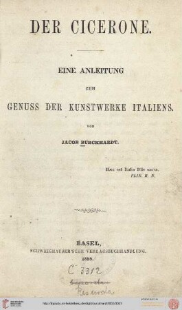 Der Cicerone : Eine Anleitung zum Genuss der Kunstwerke Italiens