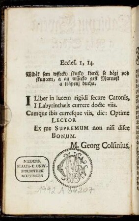 Eccles. I, 14.
