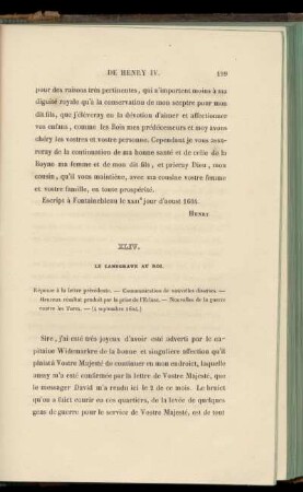 XLIV. Le Landgrave au Roi (4 septembre 1604)