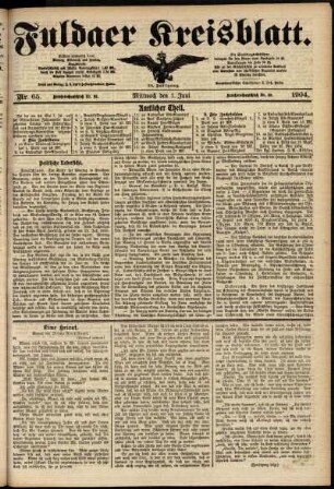 Ausgabe vom Mittwoch, den 01. Juni 1904.