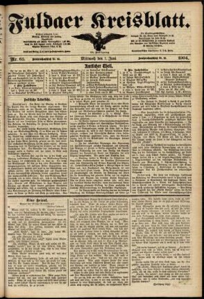 Ausgabe vom Mittwoch, den 01. Juni 1904.