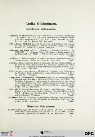 Antike Goldmünzen (Nr. 1-142)
