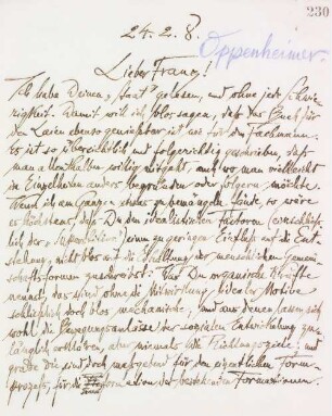 Brief an Franz Oppenheimer