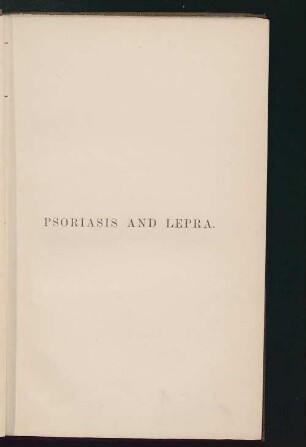 On psoriasis and lepra