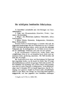 Die wichtigsten bestehenden Schulsysteme
