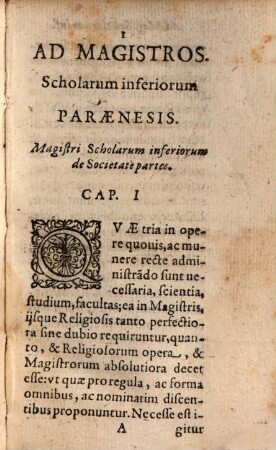 Paraenesis ad Magistros scholarum inferiorum
