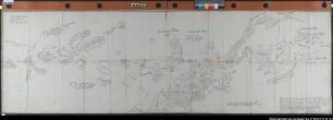 Grenze gegen Tecklenburg und Lingen von Weese-Halverde bis Grafeld-Wettrup. 1617 (1776) Die von Osnabrück beanspruchte Grenzlinie mit Geländestreifen. Ausf.-Art: Kopie Herst.: Reinhold Format: 73 x 234 cm Maßstab: 1 : 10 - 12000 (in Ketten zu je 5 Roeden von 15 Holtz-Fuß)