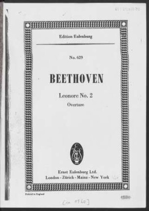 Overture No. 2 to the opera Leonore : op. 72a